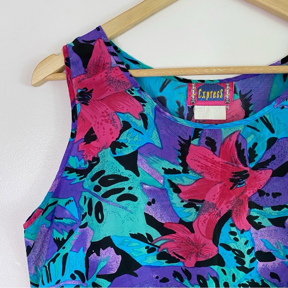 Vintage Express Silk Tropical Floral Tank Top